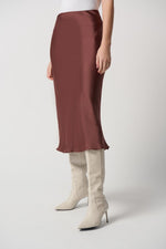 Joseph Ribkoff Satin Flared Skirt With Chiffon Lining Style 234109