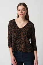 Joseph Ribkoff Shiny Knit Animal Print Tunic Style 234218