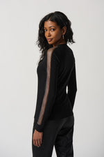 Joseph Ribkoff Silky Knit Top With Mesh Inserts Style 234278