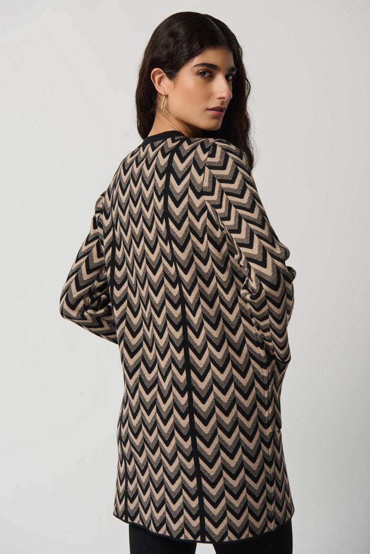 Joseph Ribkoff Printed Jacquard Sweater Coat Style 234913