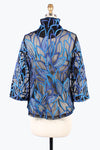 Damee Floral abstract soutache jacket 2395-Blu
