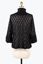 Damee Sparking Ogee Ruffle Jacket Black 2397-BLK F24