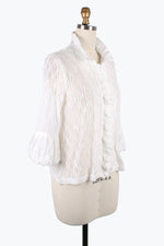 Damee Sparkling Ogee Ruffle Jacket 2397-WHT
