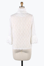 Damee Sparkling Ogee Ruffle Jacket 2397-WHT