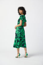 Joseph Ribkoff Floral Print Silky Knit Flowy Wrap Dress 241052