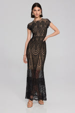 Joseph Ribkoff Embroidered Lace Trumpet Gown 241776