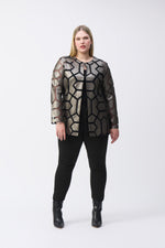 Joseph Ribkoff Laser-Cut Leatherette on Mesh Jacket 241905F24