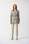 Joseph Ribkoff Laser-Cut Leatherette on Mesh Jacket 241905S25