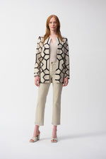 Joseph Ribkoff Laser-Cut Leatherette on Mesh Jacket 241905S25