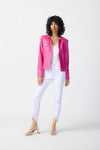 Joseph Ribkoff Foiled Suede Jacket With Metal Trims 241911S24