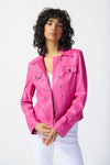 Joseph Ribkoff Foiled Suede Jacket With Metal Trims 241911S24