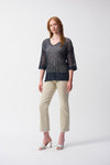 Joseph Ribkoff Open Stitch Sweater with Sequins 241922