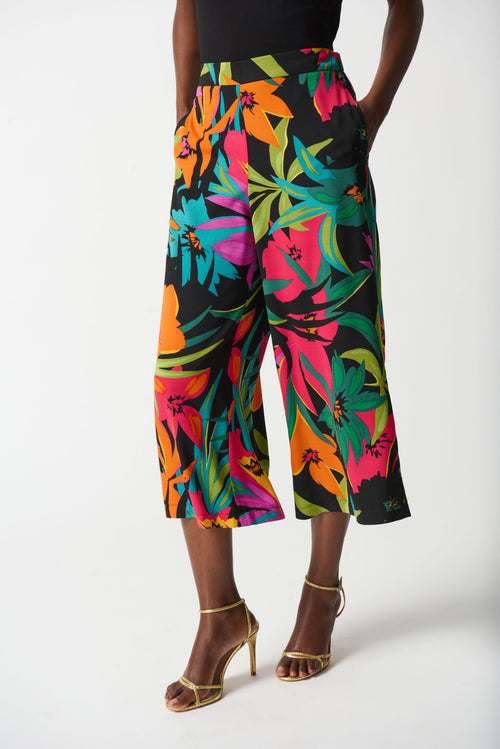 Joseph RibkoffGauze Tropical Print Culotte Pants 242211