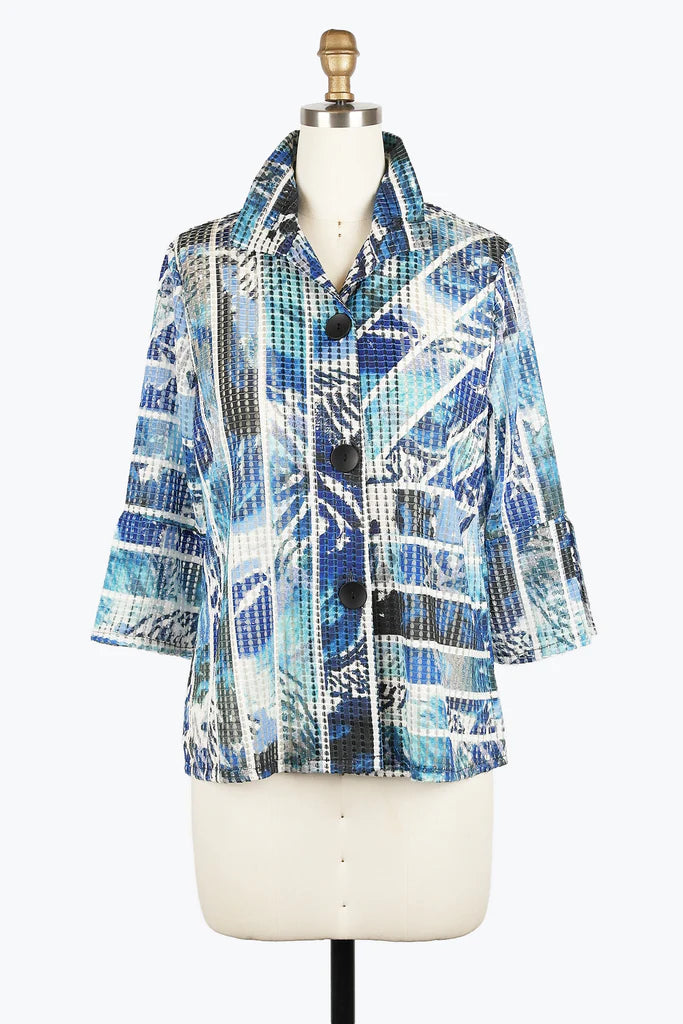 Damee 2431-BLU S25 Abstract watercolor net Jacket