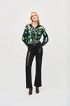 New arrival - Joseph Ribkoff Satin Abstract Print Button-Down Blouse 243205