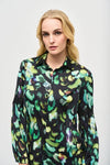 New arrival - Joseph Ribkoff Satin Abstract Print Button-Down Blouse 243205