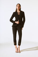 Joseph Ribkoff Signature | Silky Knit and Rhinestone Mesh Blazer 243752S25