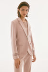 Joseph Ribkoff Signature | Silky Knit and Rhinestone Mesh Blazer 243752S25