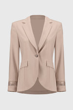 Joseph Ribkoff Signature | Silky Knit and Rhinestone Mesh Blazer 243752S25