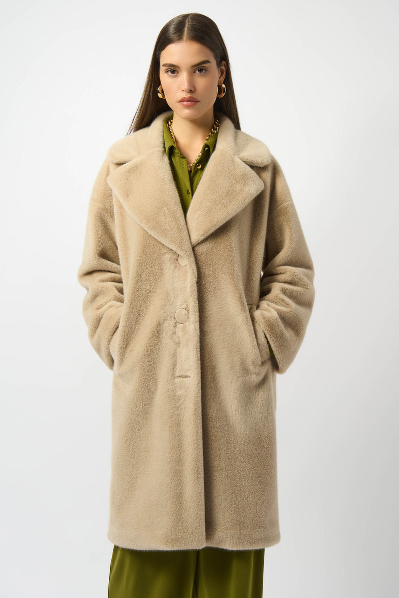 Joseph Ribkoff |    Faux Fur Straight Coat 243902F25
