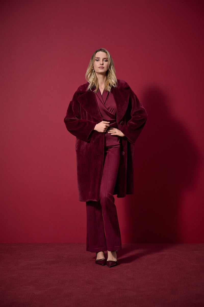 Joseph Ribkoff |    Faux Fur Straight Coat 243902F25