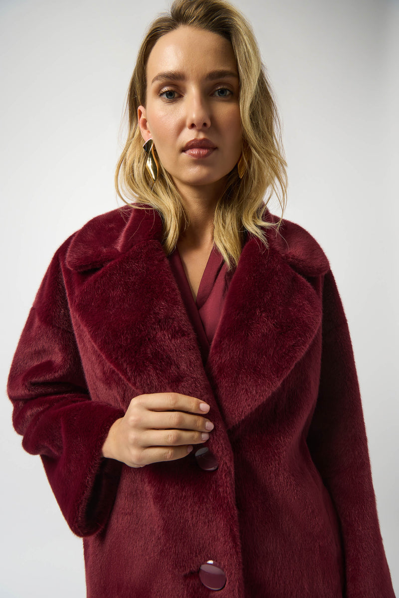 Joseph Ribkoff |    Faux Fur Straight Coat 243902F25