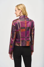 Joseph Ribkoff Foiled Print Faux Suede Jacket 243921