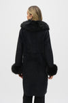 Joseph Ribkoff Feather Yarn and Faux Fur Sweater Coat 243923 F25