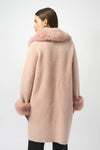 Joseph Ribkoff Feather Yarn and Faux Fur Sweater Coat 243923 F25