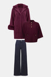 Joseph Ribkoff Feather Yarn and Faux Fur Sweater Coat 243923 F25