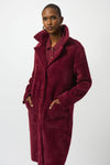Joseph Ribkoff Feather Yarn and Faux Fur Sweater Coat 243923 F25
