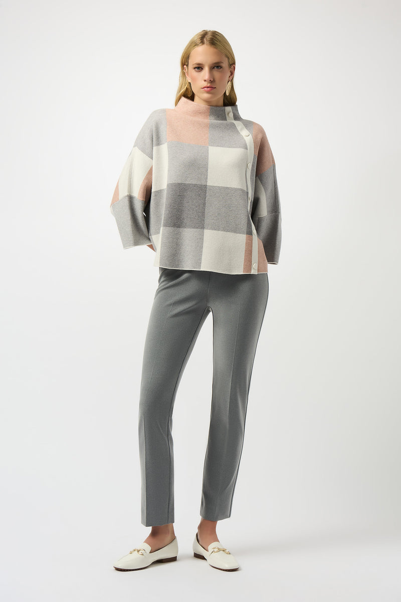 Joseph Ribkoff | Plaid Jacquard Sweater Knit Top 243948F25