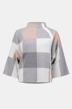 Joseph Ribkoff | Plaid Jacquard Sweater Knit Top 243948F25
