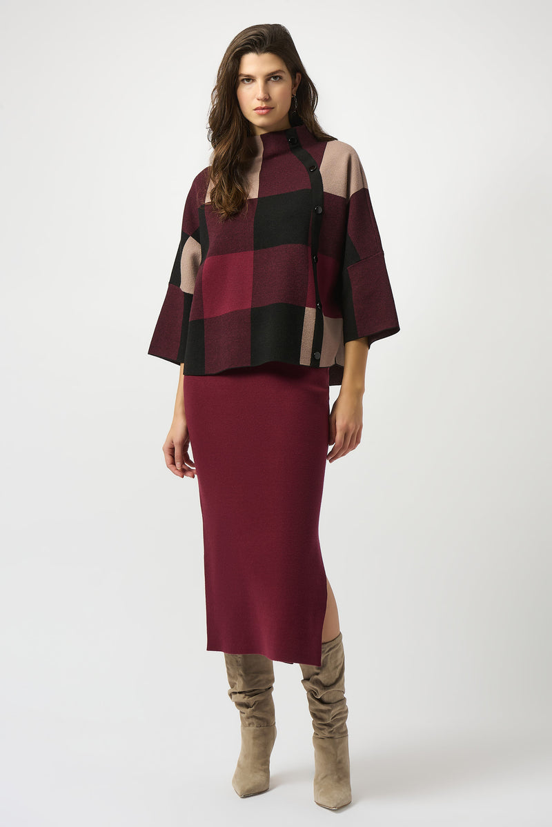Joseph Ribkoff | Plaid Jacquard Sweater Knit Top 243948F25