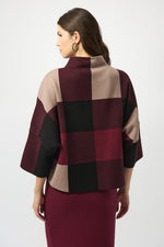 Joseph Ribkoff | Plaid Jacquard Sweater Knit Top 243948F25