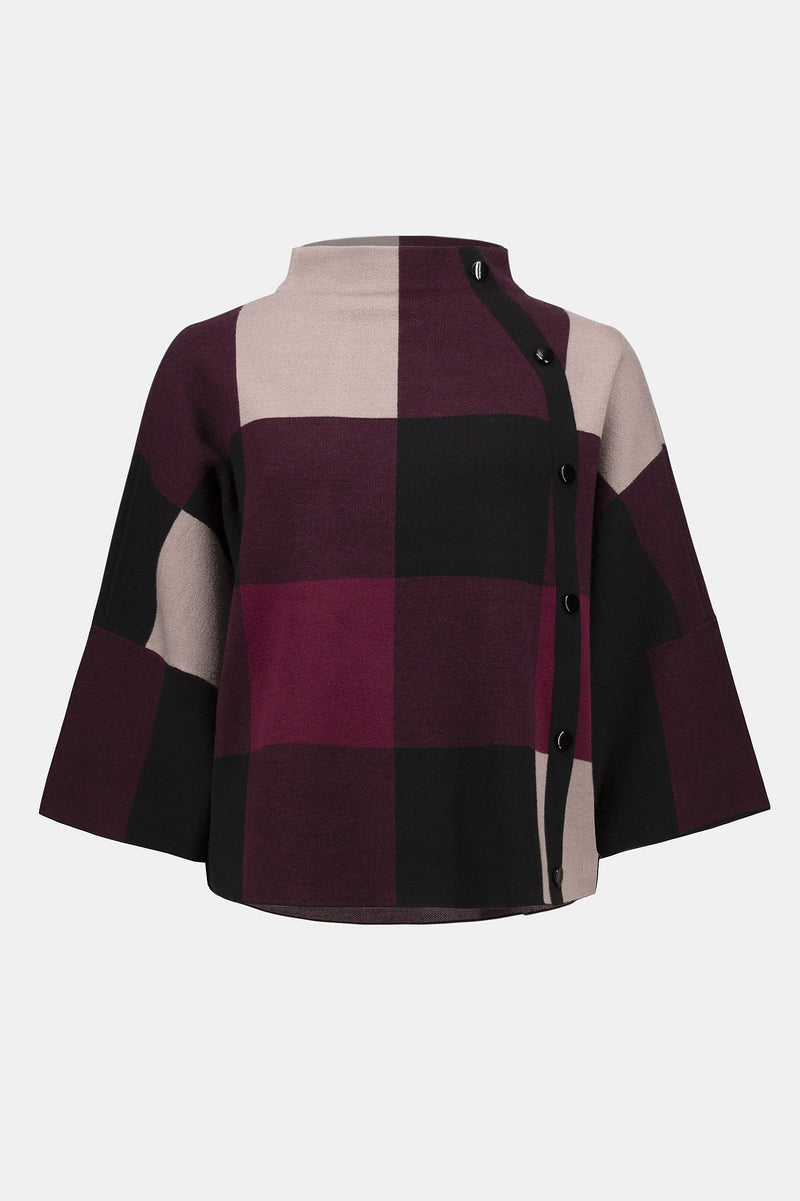 Joseph Ribkoff | Plaid Jacquard Sweater Knit Top 243948F25