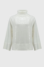 Joseph Ribkoff Sweater Knit Boxy Top With Sequins Detail 244935