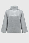 Joseph Ribkoff Sweater Knit Boxy Top With Sequins Detail 244935