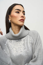 Joseph Ribkoff Sweater Knit Boxy Top With Sequins Detail 244935