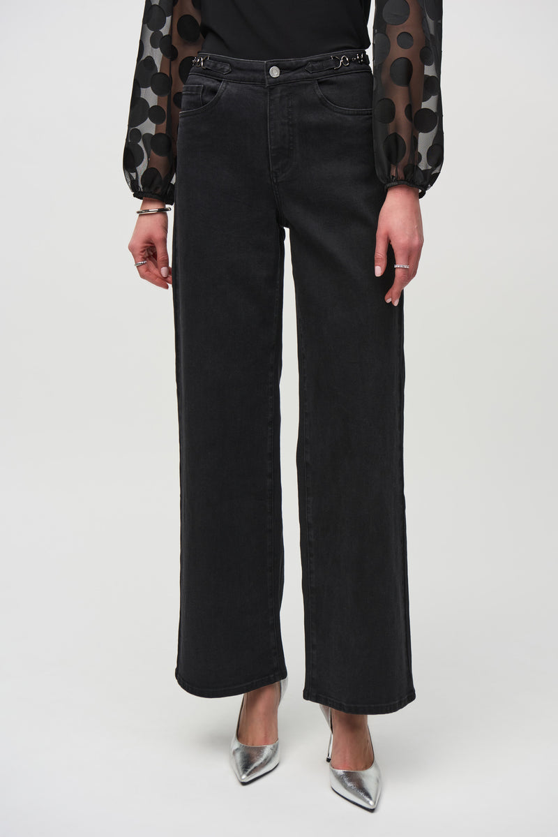 Joseph RibkoffHigh-Rise Wide-Leg Denim Pants 244947