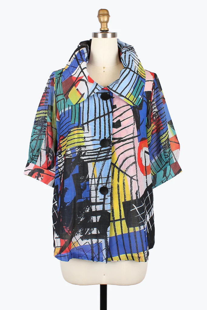 Damee 2551-MLT S25 Abstract Art Swing Jacket