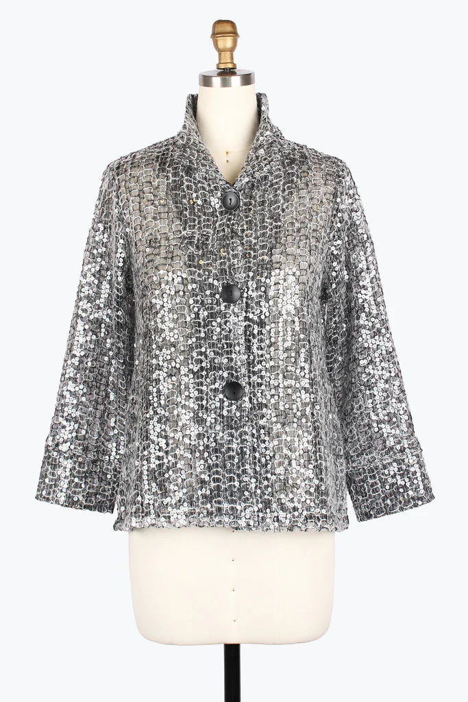 Damee Sequin Fishnet Jacket 2465-Blk F25