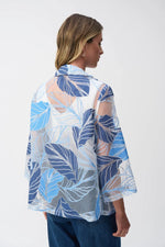 Joseph Ribkoff Novelty Leaf-Print Trapeze Jacket 251135