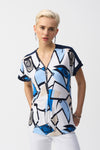 Joseph Ribkoff | Silky Knit Geometric Print Straight Top 251246 - S25