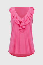 Joseph Ribkoff | Silky Knit Sleeveless Tunic with Ruffles 251287 - S25