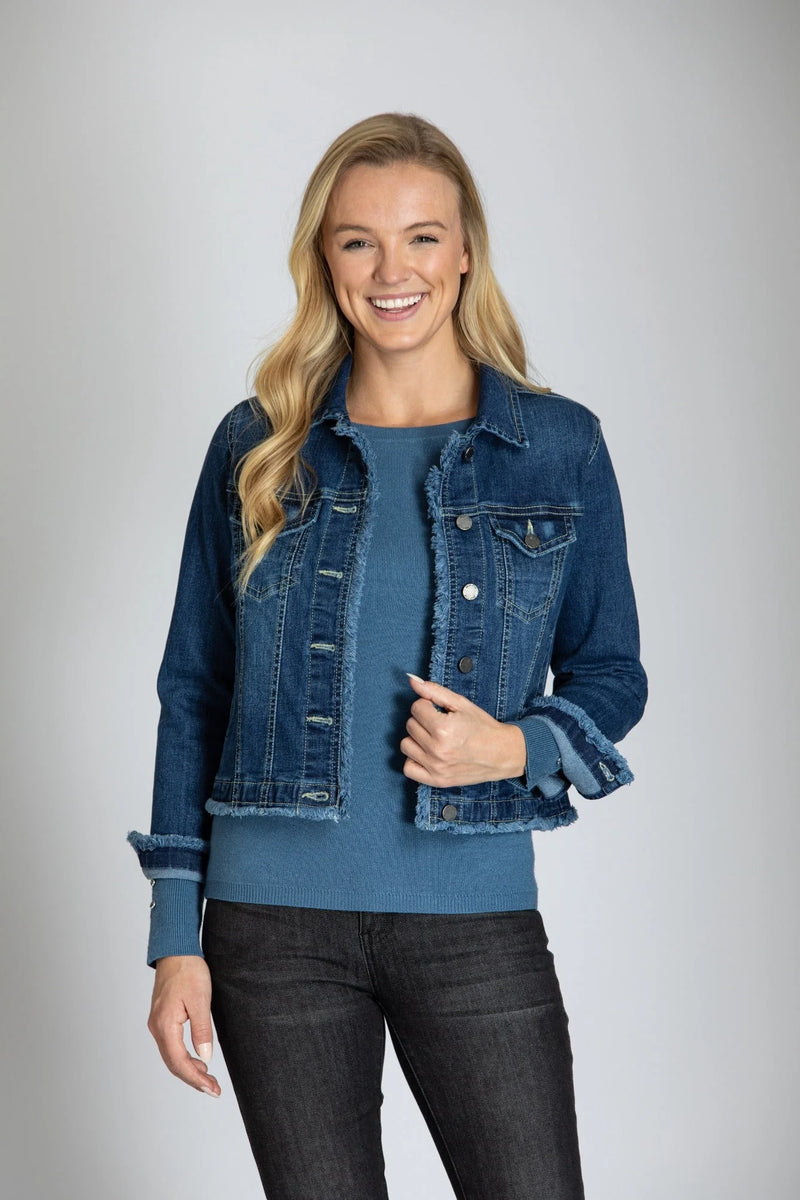 Jean Jacket With Frayed Detail