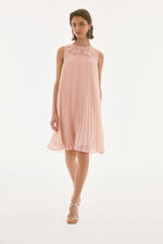 Joseph Ribkoff Signature Chiffon Lace Sleeveless Pleated Dress 251767S25 BEST SELLER