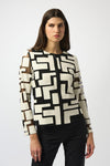 Joseph Ribkoff Mesh & Leatherette Fitted Jacket 251932 - S25