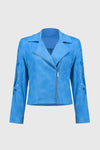 Joseph Ribkoff Foiled Faux-Suede Moto Jacket 251936