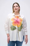 Joseph Ribkoff Embroidered Flower Cotton Shirt 251938